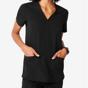 Figs Casma Three-Pocket Scrub Top in Black